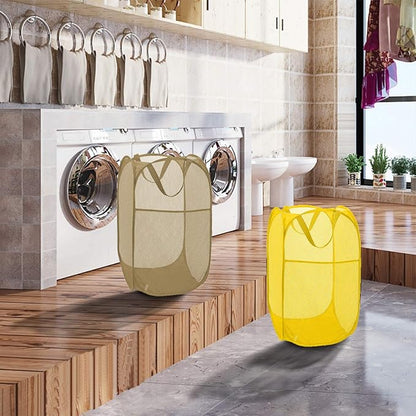 Mesh Pop up Laundry Hamper, Foldable Clothes Hamper Laundry Basket