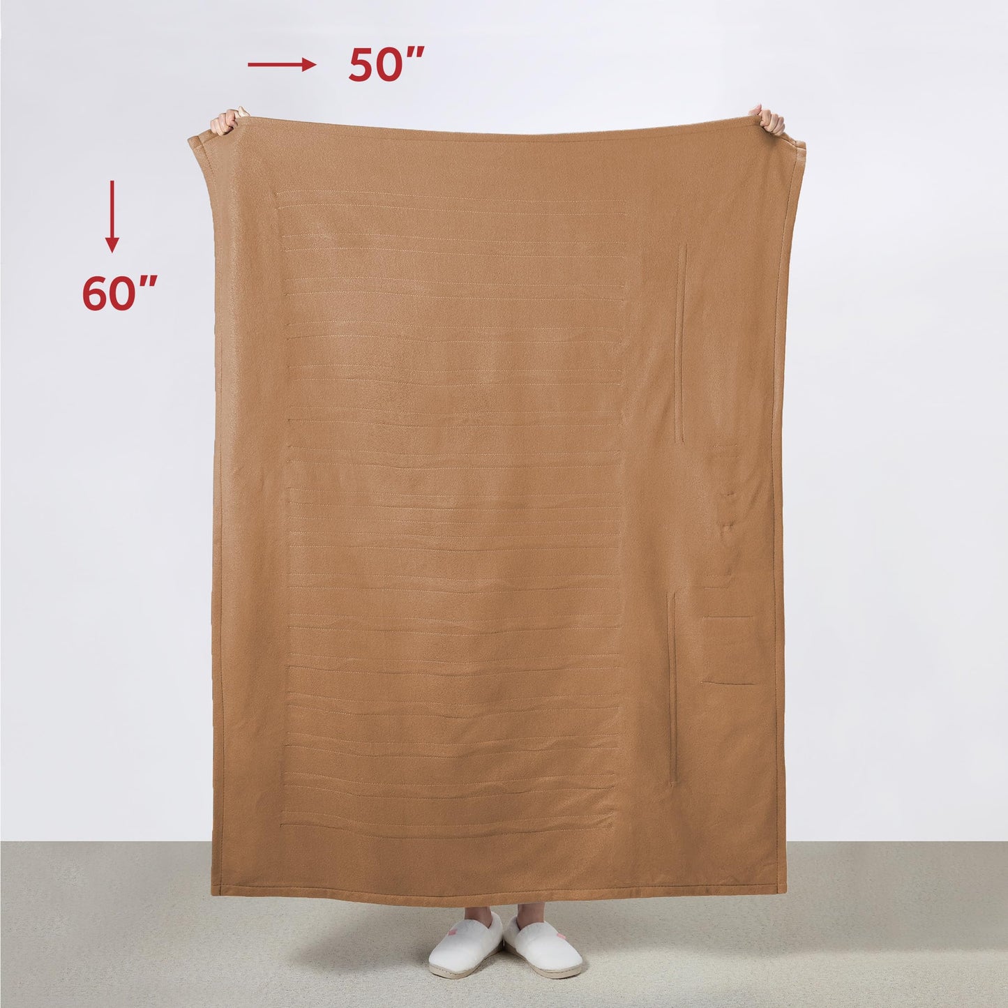 Sunbeam Electric Throw Royal Mink Sherpa Heated Blanket, 4 Heat Settings, 4-Hour Auto Shut-Off, Fast Heating, Luxurious and Ultra Comfy, Night Fog Color, 50" x 60"