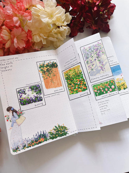 WT Spring Oasis Washi Tape Sticker Set, 3 Rolls, Original Designs, Nature-Inspired Floral Decorative Masking Tape, Wide Craft Tape, Bujo Planner Supplies, Adhesive Wrapping Tape, DIY Paper Tape