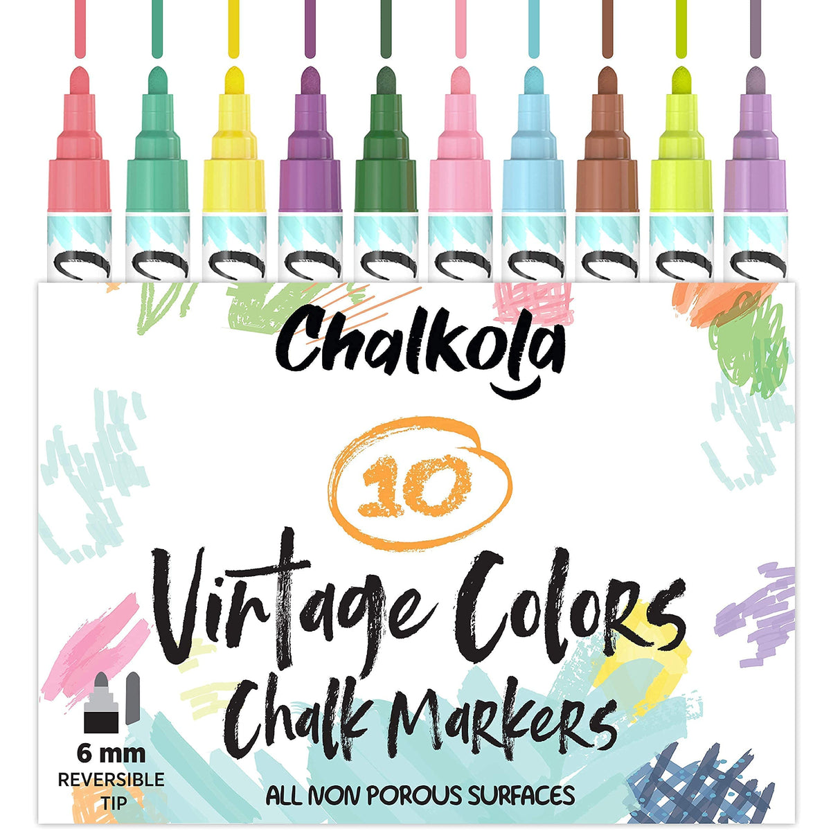 5 Pink + 30 Patel, Neon 6mm + 10 Vintage 6mm Chalk Markers Bundle