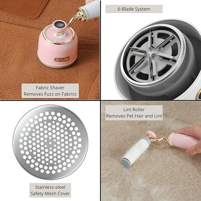 SALAV® Retro Edition 2-in-1 Rechargeable Fabric Shaver and Lint Roller