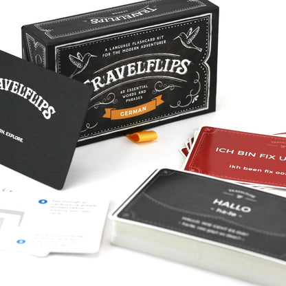 German Flash Cards - Learn German Language Vocabulary Words and Phrases - Basic Sentences for Beginners - Gift for Travelers, Kids, and Adults by Travelflips