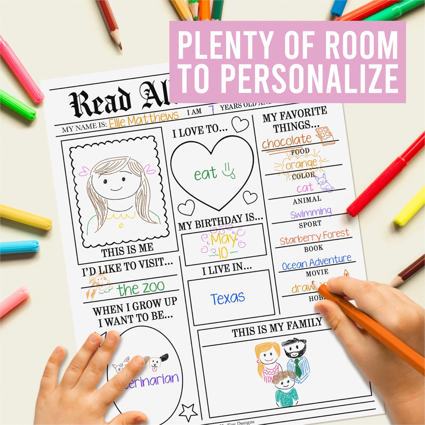 All About Me Posters for Classroom Must Haves - 20 Star Student Poster, 100 Days of School Items, Star of The Week Poster Elementary Classroom Decor, End of School Year Teacher Supplies