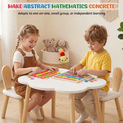 GAKICO Montessori Wooden Math Hundred Board: 1-100 Number Counting Board Game with Magnetic Number Tiles & 6 Pack Activity Cards, Preschool Learning Activities Math Games for Kids