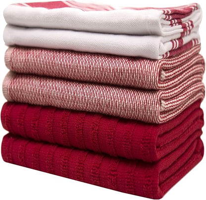 Premium Kitchen Towels | Large Cotton Dish Towels | Flat & Terry Highly