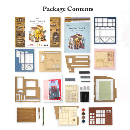 Rolife DIY Miniature Doll House Kit with Furniture for Children Adult Wooden Kits Toy (Emily's Flower Shop)