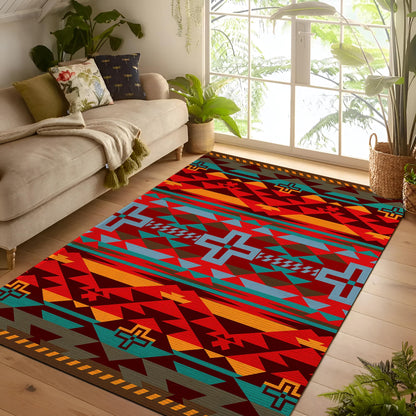 Southwest Area Rug for Living Room, 3x5 ft Native American Carpet for Farmhouse, Hallway, Kitchen, Living Room, Bedroom