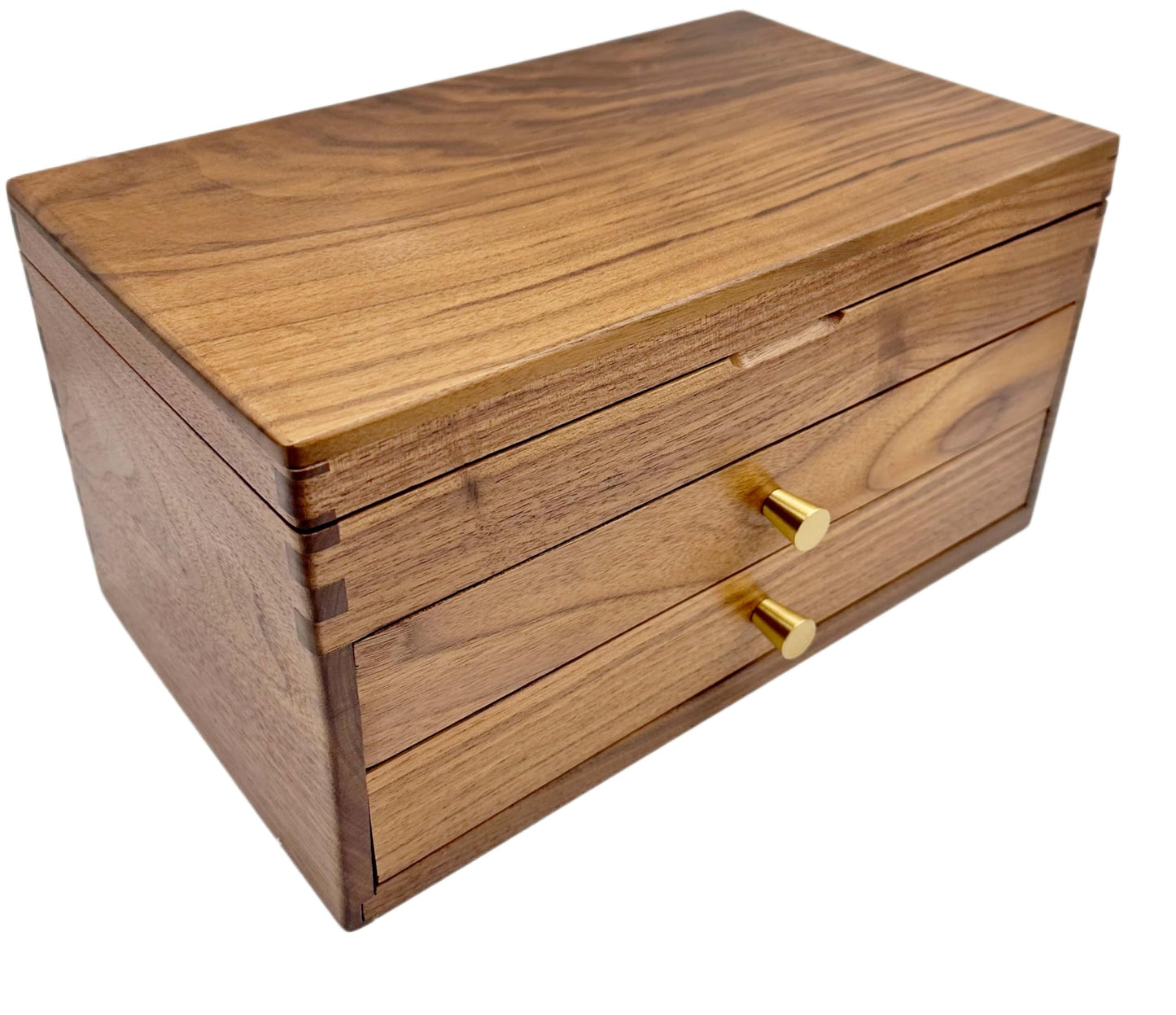 XYittkl Black Walnut Jewelry Organizer, Wooden Jewelry Box - 3 Layer Large Storage with Velvet Lining, Handcrafted Case for Necklaces, Rings, Earrings, Great Gift for Anniversary, Mother's Day