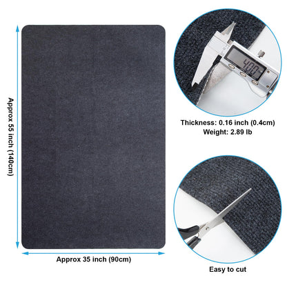 Office Chair Mat for Hardwood Floors - 55"x35" Anti-Slip Large Computer Gaming Chair Mat - for Office Home Gym Wood and Tile Floor, Easy Clean Floor Protection Office Rug - Dark Grey