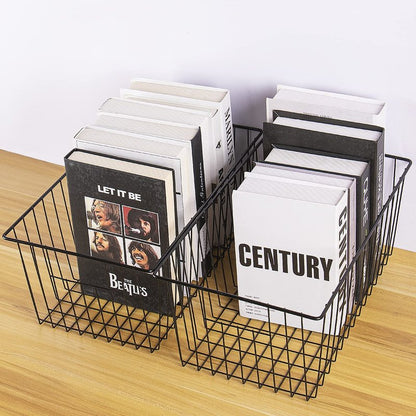Y.Z.Bros Freezer Storage Organize Baskets - 2 Pack Stackable Deep Freezer Organizer Bins for Most 7 Cu.FT Chest Freezer with Handles, Sturdy but Light, Metal Coated, Add Space, Easy to Reach