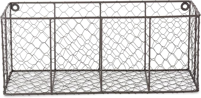 DII Chicken Wire Collection Farmhouse Vintage Wall Baskets, Medium Basket