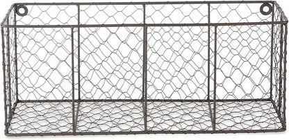 DII Chicken Wire Collection Farmhouse Vintage Wall Baskets, Medium Basket