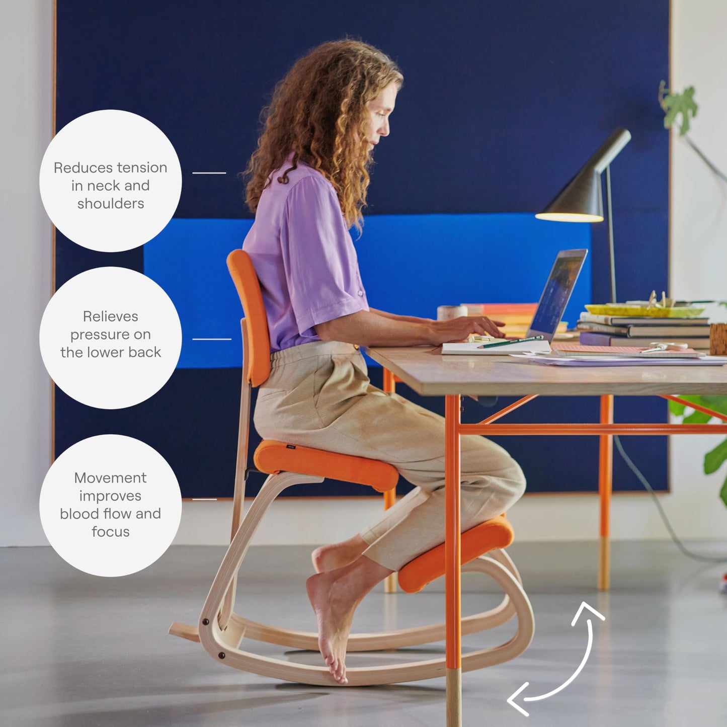 Varier Ergonomic Kneeling Chair for Office – Premium Kneeling Chair with Back Support for Posture Correction, Heavy Duty Desk Chair Cushion, Adjustable Office Chair Solution for Back Pain Relief