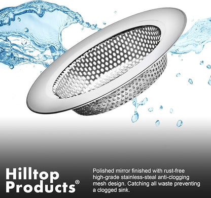 2 Pack - 4.5" Top / 3" Basket - Kitchen Sink Drain Strainer Large Basket Food