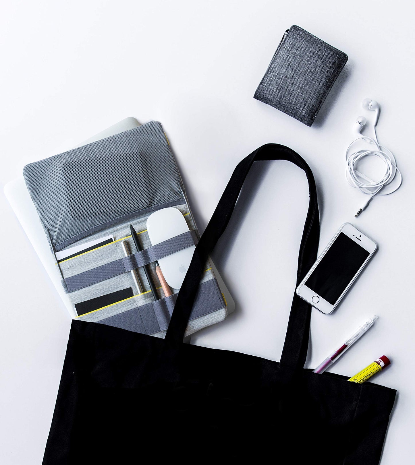 Beblau FOLD Portable TECH Organizer attachable to your Devices | Desk Sleeve | Gadget case | Working from Home Essentials | Laptop accessories | Backpack Insert | Portfolio |