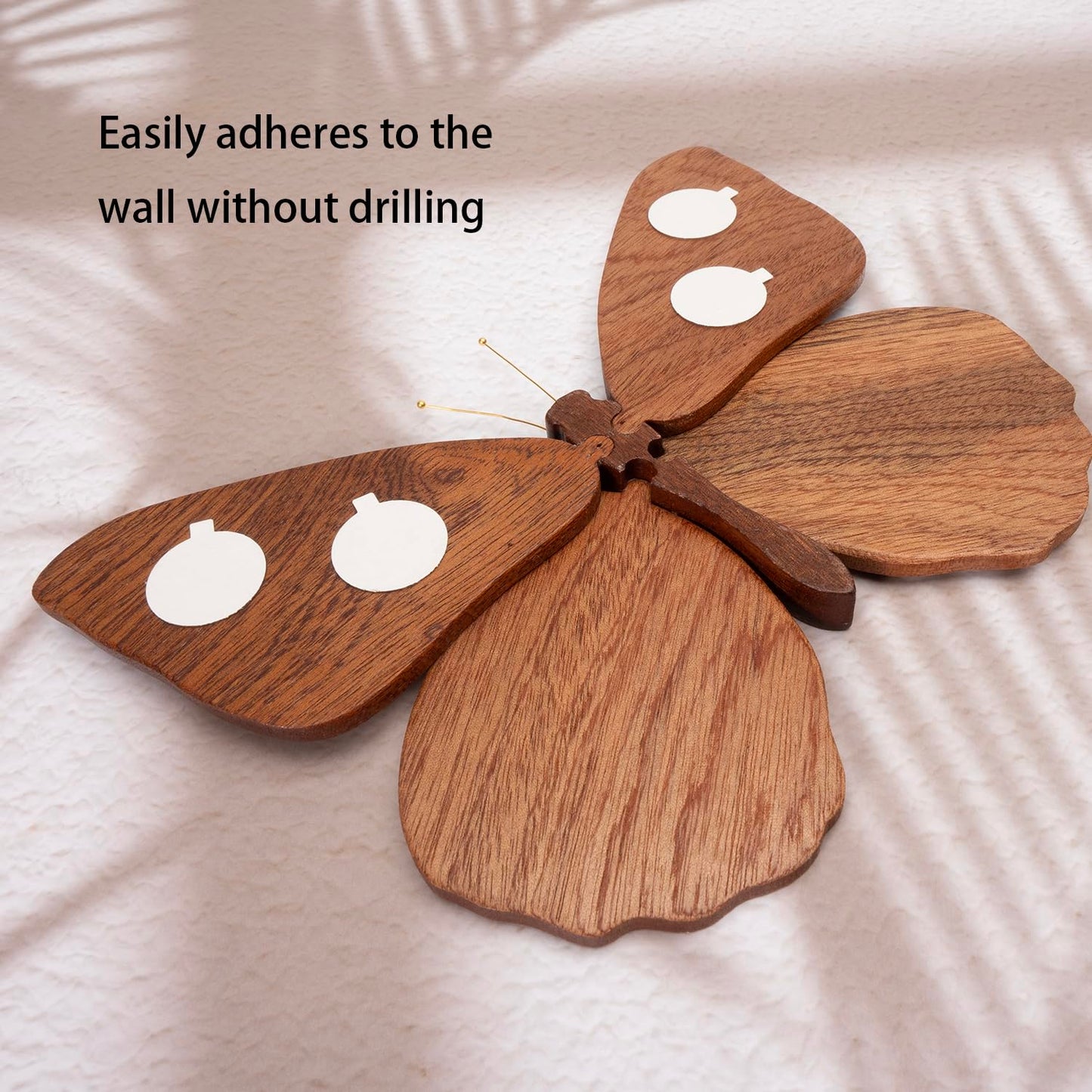 2 Pack Handmade Wooden Butterfly Wall Art Hanging Decor Butterflies Wall Art Hanging Sculpture for Bedroom Bathroom Living Room Butterfly Home Decoration for Kids Baby Nursery Room Decor (Brown)