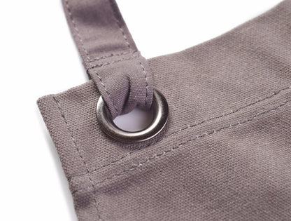 Hudson Durable Goods Heavy Duty Waxed Canvas Work Apron with Tool Pockets (Black), Cross-Back Straps & Adjustable M to XXL (Grey)