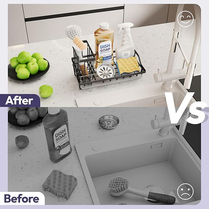 SWTYMIKI Large Sink Caddy Kitchen Sink Organizer