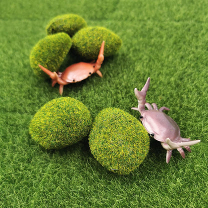 SNAIL GARDEN 13PCS Fairy Artificial Grass, 8Pack Life-Like Garden Lawn with 5Pcs Artificial Moss Rocks-Miniature Ornament Garden Fairy Accessories for DIY Decoration(6 x 6 Inch)