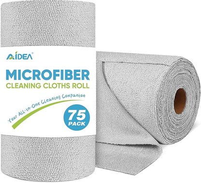 AIDEA Microfiber Cleaning Cloth Roll, Reusable Paper Towels Tear Away Cloth
