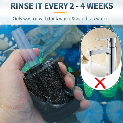 Pawfly Aquarium Nano Bio Sponge Filter Quiet Betta Fry Shrimp and Small Fish Foam Filter for Tiny Fish Tank up to 10 Gallon