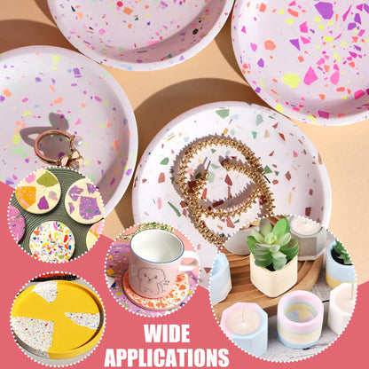 Eco Resin Casting Powder - 1400g Ceramic Resin Powders Kit with 6pcs Pigments, Fast Curing, Easy to Demold, Water Mixed Activated - Toxic-Free, Odorless - Plaster Casting Kit for DIY Home Art Crafts