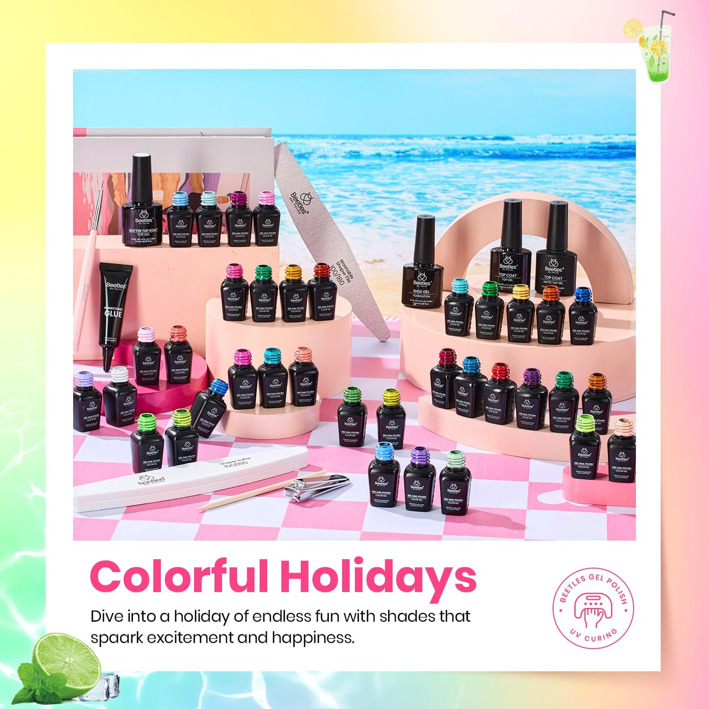 Beetles Fall Gel Nail Kit, Mystic Wonderland Gel Polish Set, 36 Colors Burgundy Brown Orange Red Polish Kit with Base Coat Glossy Matte & Glitter Top Coat Soak Off UV Led Nails Gifts for Women