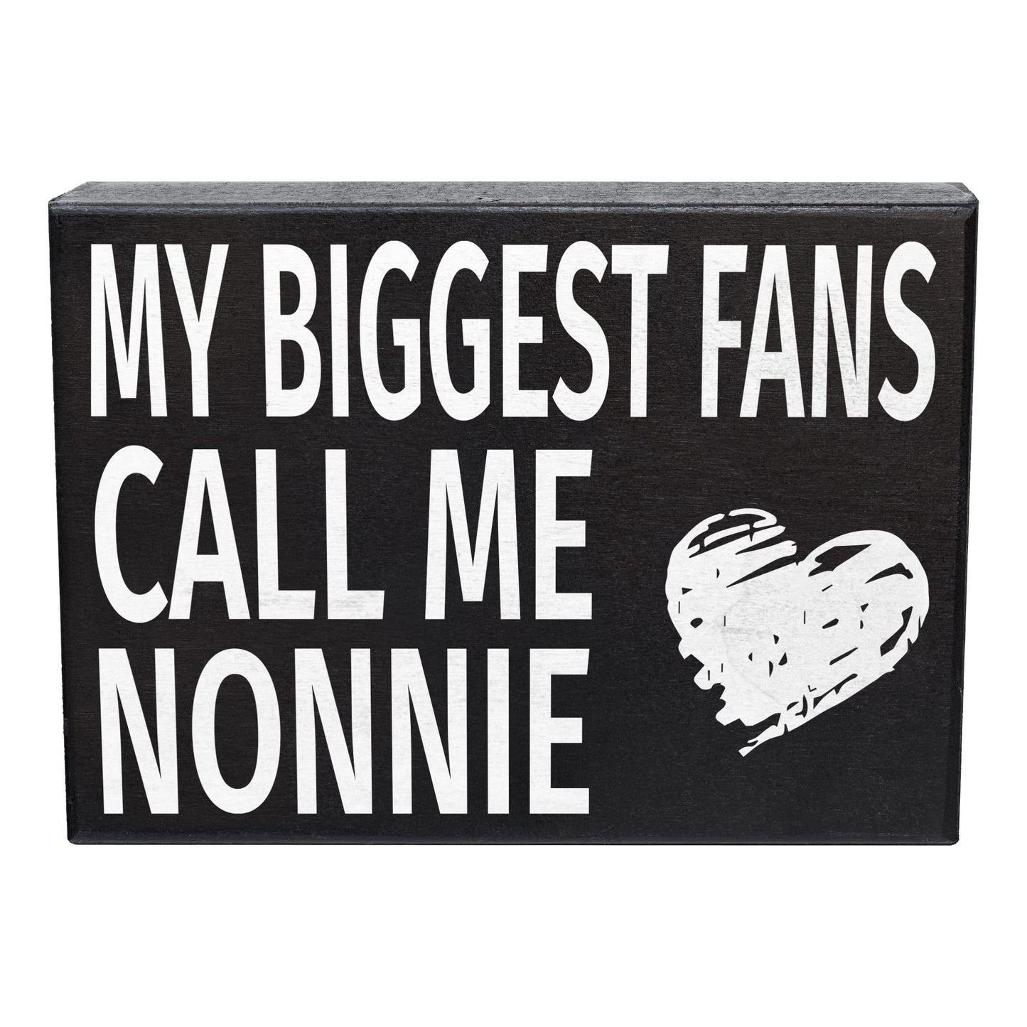 JennyGems Nonnie Gifts, My Biggest Fans Call Me Nonnie Wooden Sign, Shelf Decor and Wall Hanging, Made in USA
