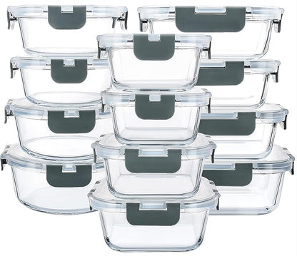 M MCIRCO 24-Piece Glass Food Storage Containers