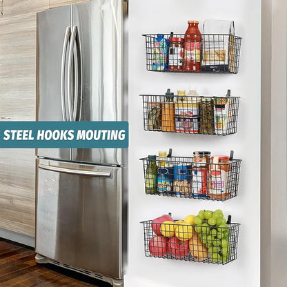 4 Set Hanging Wall Mount Storage Baskets