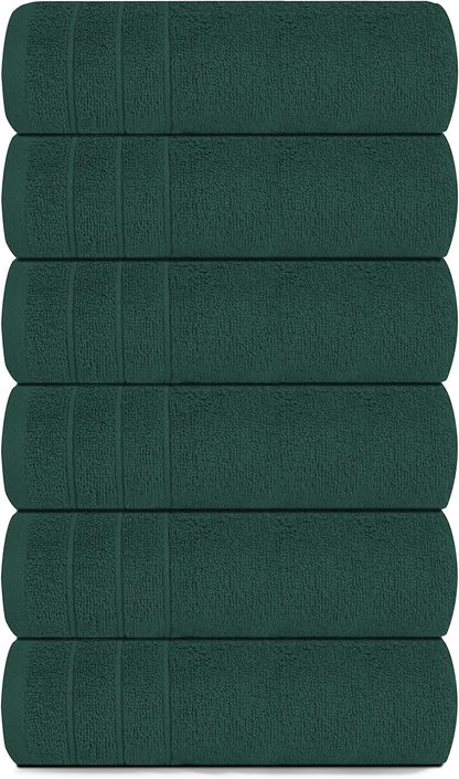 Tens Towels Pack of 6 Hand Towels, 100% Cotton, Lighter Weight, Quick to Dry
