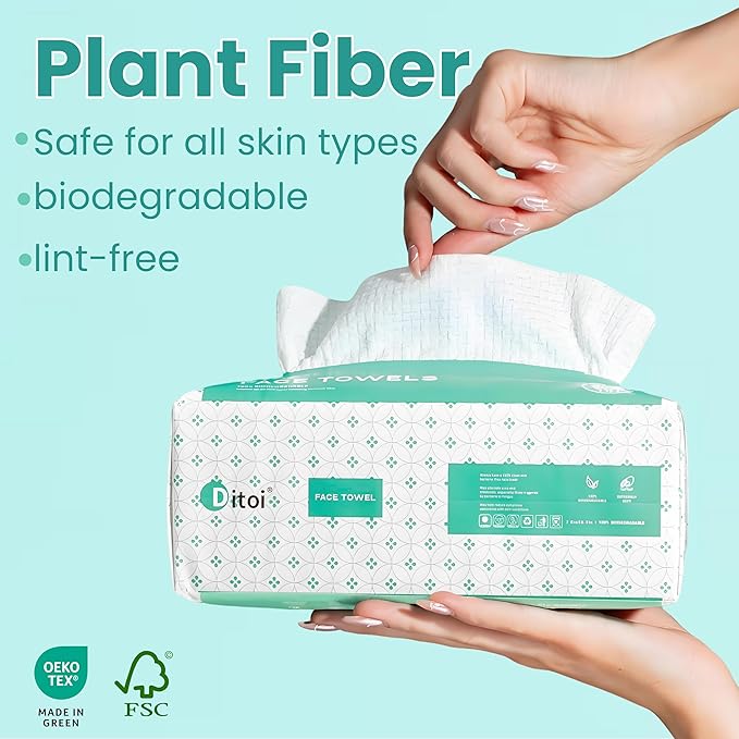 Ditoi Disposable Face Towels, Ultra Soft &Thick Face Dry Wipes