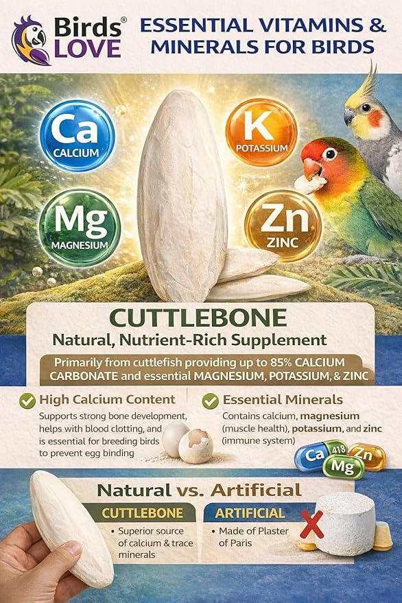 Farm to Feathers™ Wholesome Spray Bird Millet & Cuttlebone Bundle – USA Grown Millet Sprays for Parakeets, Budgies, Cockatiels, Finches & Canaries – 2 lb Wholesome Millet + 4” Cuttlebone (4 Pack)