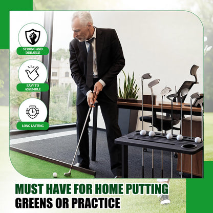 Wesiti Wooden Golf Club Holder Stand for 14 Clubs 15 Balls Golf Putter Stand for Indoor Home Office, 25.6 x 12 Inch