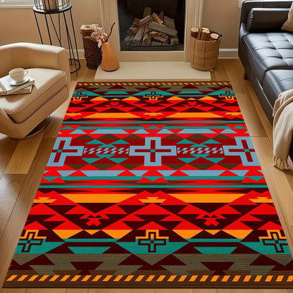 Southwest Area Rug for Living Room, 3x5 ft Native American Carpet for Farmhouse, Hallway, Kitchen, Living Room, Bedroom
