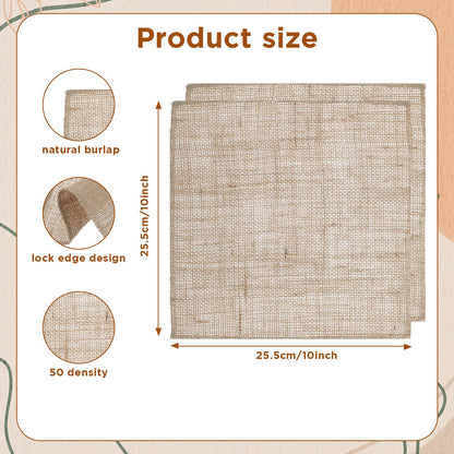 36 Pcs 10 x 10 Inches Burlap Jute Squares Finished Edges Square Fabric Farmhouse Burlap Placemats Bulk for Home Party Wedding Table Cover Centerpieces Craft Supplies