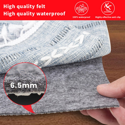 Waterproof Rug Pad Round 1/4 Thick Waterproof Non-Slip Rug Pad， Pad for Hardwood Floors， Rug Pads for All Floors and Finishes, Keeps Carpets in Place Soft and Safe（3FT）
