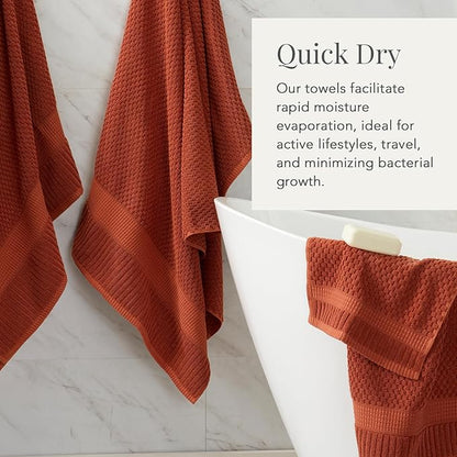 NY Loft 100% Cotton 4 Pack Bath Towel Set| Super Soft & Absorbent Quick-Dry