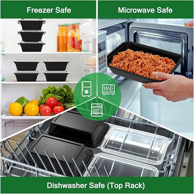 50 Pack 38 oz Meal Prep Containers Reusable