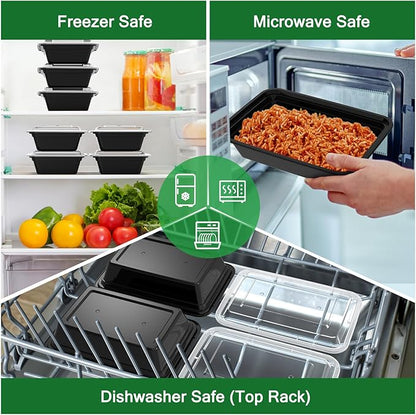 50 Pack 38 oz Meal Prep Containers Reusable
