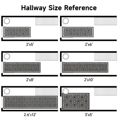 Ileading Runner Rugs for Hallways 2.6x10ft Heavy-Duty Durable Entryway Floor Mat with Non Slip Rubber Backing for Busy Traffic Extended Indoor Doormat Machine Washable Kitchen Throw Rug(Black)