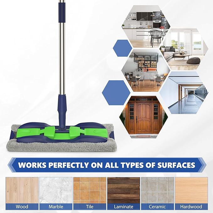 Microfiber Mops for Hardwood Floor Cleaning: MEXERRIS Flat Floor Mop