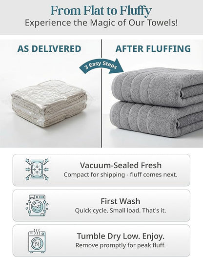 Casa Platino Premium Cotton Bath Towel Set 8 Pcs