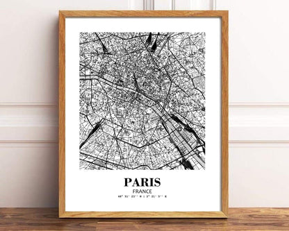 Eleville 8X10 Unframed Paris France City View Abstract Road Modern Map Art Print Poster Wall Office Home Decor Minimalist Line Art Hometown Housewarming wgn442