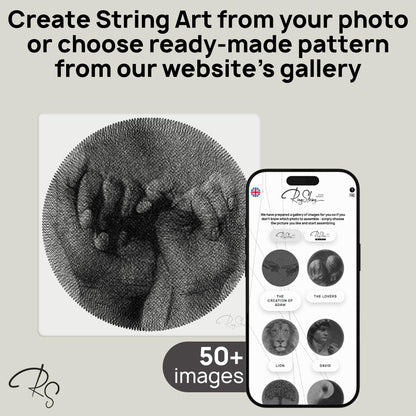 RINGSTRING Art Kit for String Art Creation from Any Photo - Custom Craft Kit for Adults - 3D DIY String Art Kit - Original Gift and Handmade Home Decor