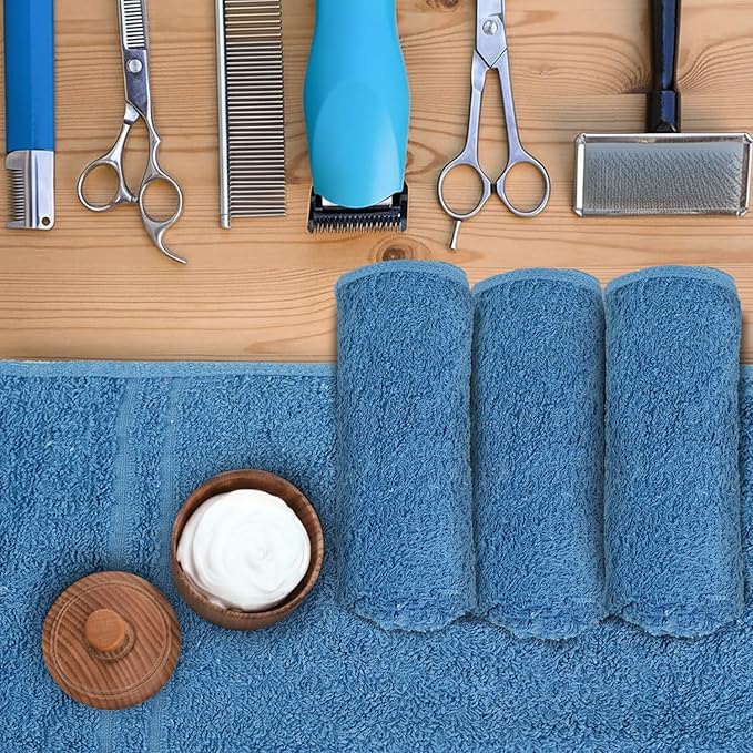 24 Pack Navy Blue Hand Towel 100% Cotton Spa Towel – 16x26 inches Highly