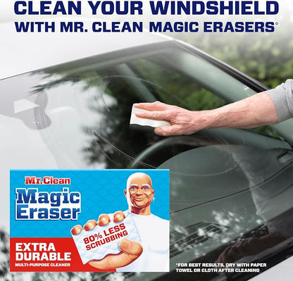 Mr. Clean Magic Eraser Sponge, All Purpose Cleaner, Cleaning Scrubber, Wall, Sneaker, Kitchen, Bathroom, Shower, Melamine Sponge, Pads, Extra Durable, 10ct