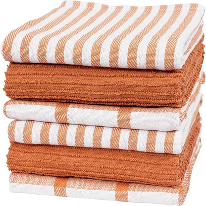 KAF Home Premium Kitchen Towels, Large 100% Cotton, Flat & Terry Absorbent Dish