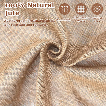 Ztzfacai 15FT x 40" Natural Jute Burlap Fabric, Burlap Cloth for Weed Barrier,DIY Crafts&Party Decor, Burlap Plant Covers Winter Freeze Protection, Burlap Tree Trunk Wrap for Outdoor Shrubs