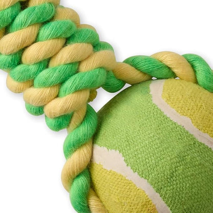 Pet Passion Ace - The Organic Cotton Pull and Chew Tennis Ball Toy for Dogs, Yellow Ball Toy, One Size